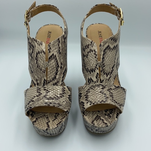 NWOT JUSTFAB Snakeprint wedges - Picture 2 of 7